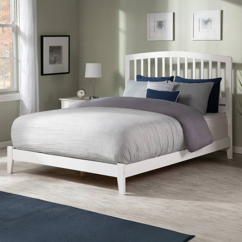 Richmond Full Low Profile Solid Wood Platform Bed Frame in White