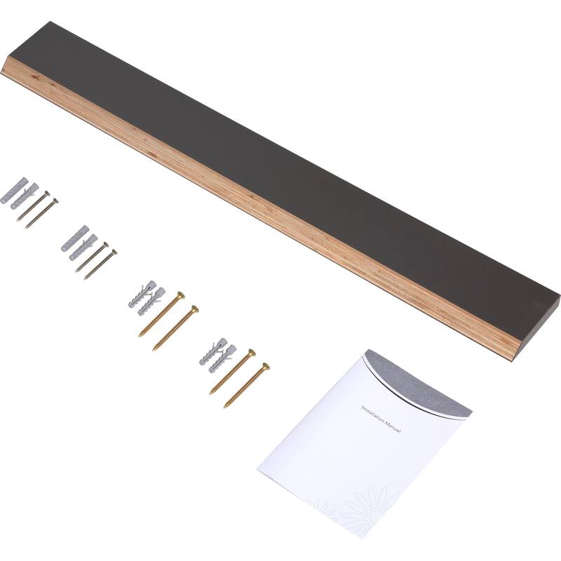 36"Bathroom Vanity with Sink,Wall-Mounted Bathroom Storage Vanity Cabinet with Black Quartz Sand Top Basin and Soft Close Drawer