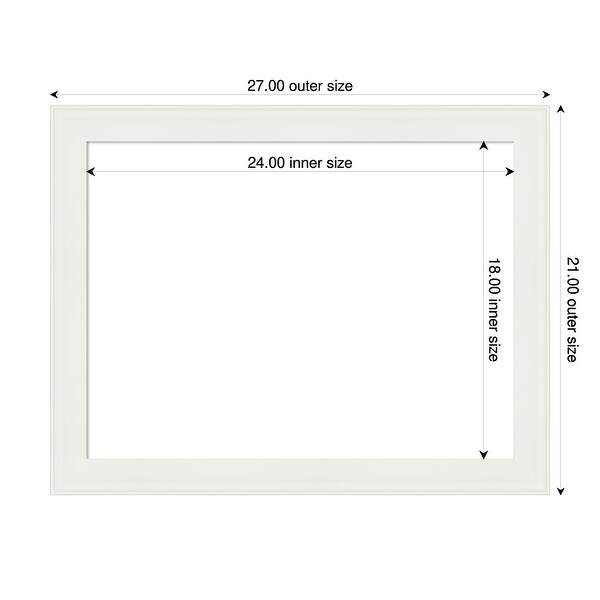 dimension image slide 6 of 9, Amanti Art Vanity White Narrow Framed Dry Erase Magnetic Board