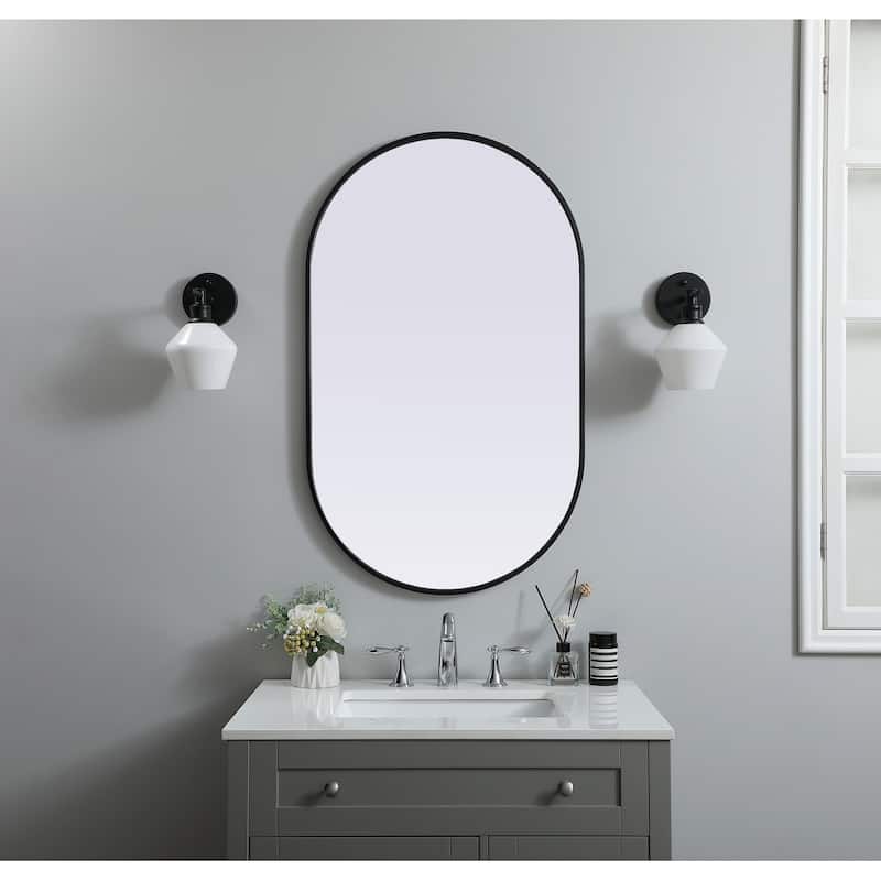 Indigo Home Metal Frame Oval Mirror 24x40 Inch