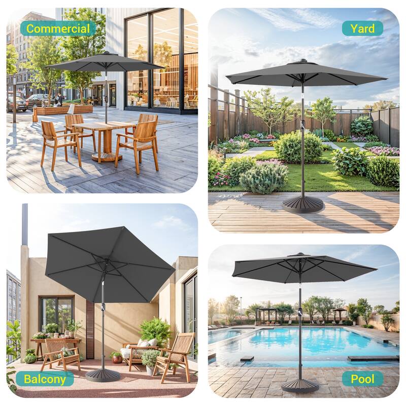 Bonosuki 7.5Ft LED Patio Market Umbrella Outdoor Table Umbrella