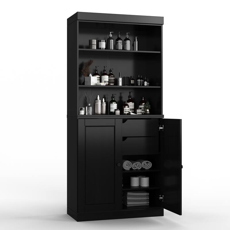100% Solid Wood 32" Bathroom Cabinet with Optional Doors, 2-Drawers by Palace Imports
