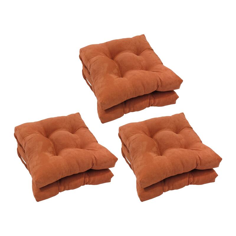 16-inch Square Indoor Microsuede Chair Cushions (Set of 2, 4, or 6) - Set of 6 - Spice