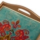 preview thumbnail 3 of 1, Novica Handmade Sweet Spring Flower Reverse-Painted Glass Serving Tray