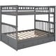 preview thumbnail 14 of 16, Contemporary Style Full over Full Bunk Bed with Drawers, Convertible Beds