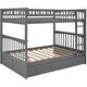 preview thumbnail 5 of 16, Full over Full Bunk Bed with 2 Storage Drawers&Ladder, Convertible Beds