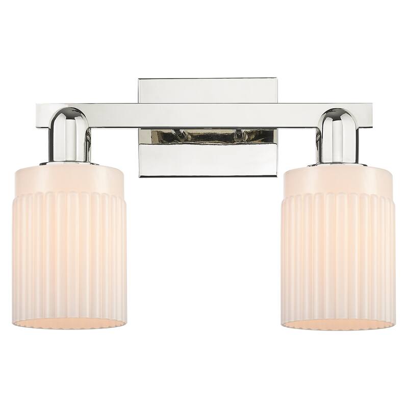 Innovations Lighting 716-2W-11-16 Hadley Vanity Hadley 2 Light 16" - Polished Nickel / Matte White