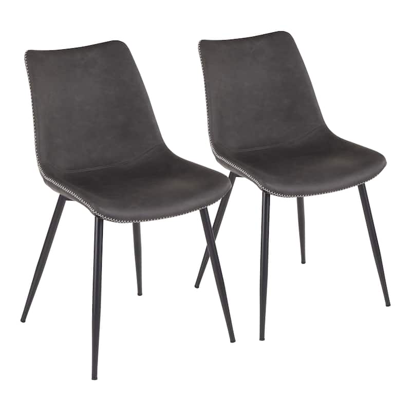 Carson Carrington Kantsjo Industrial Vintage Faux Leather Dining Chair (Set of 2) - Grey
