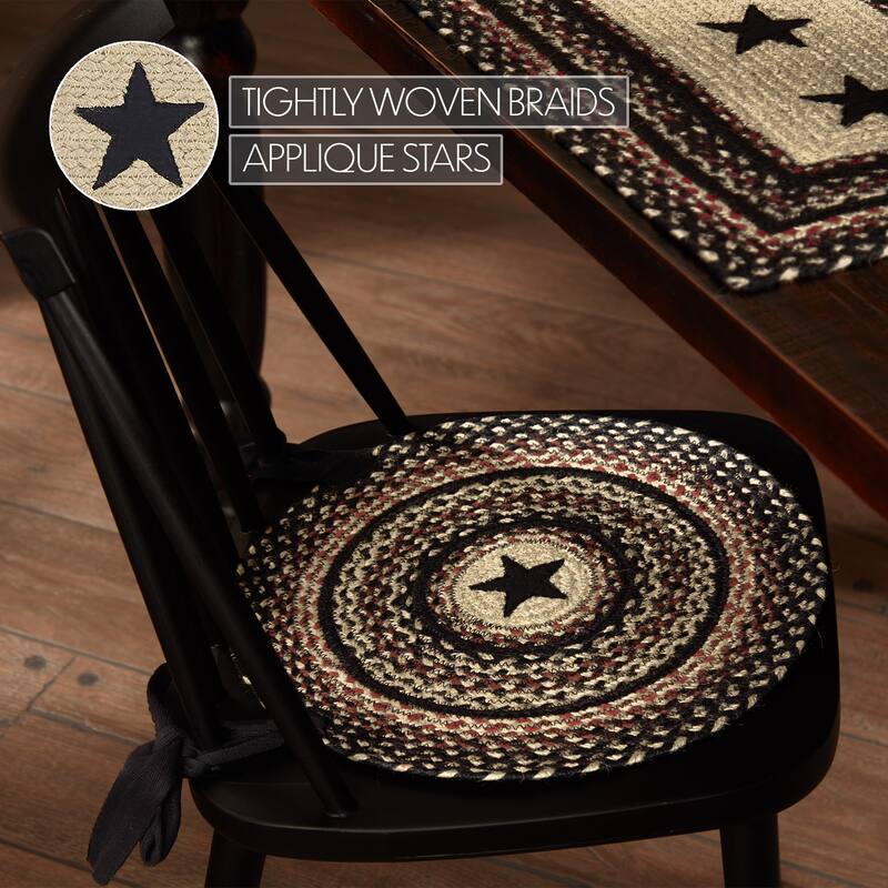 Colonial Star Jute Chair Pad Applique Star
