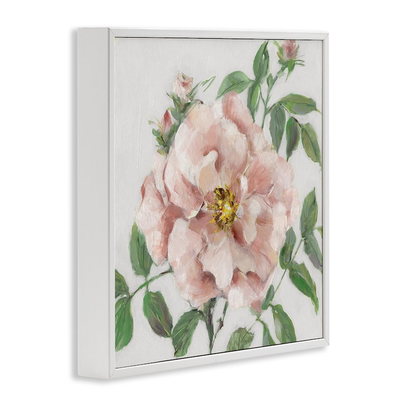 Stupell Traditional Single Pink Blossom Framed Giclee Art Design By Sally Swatland