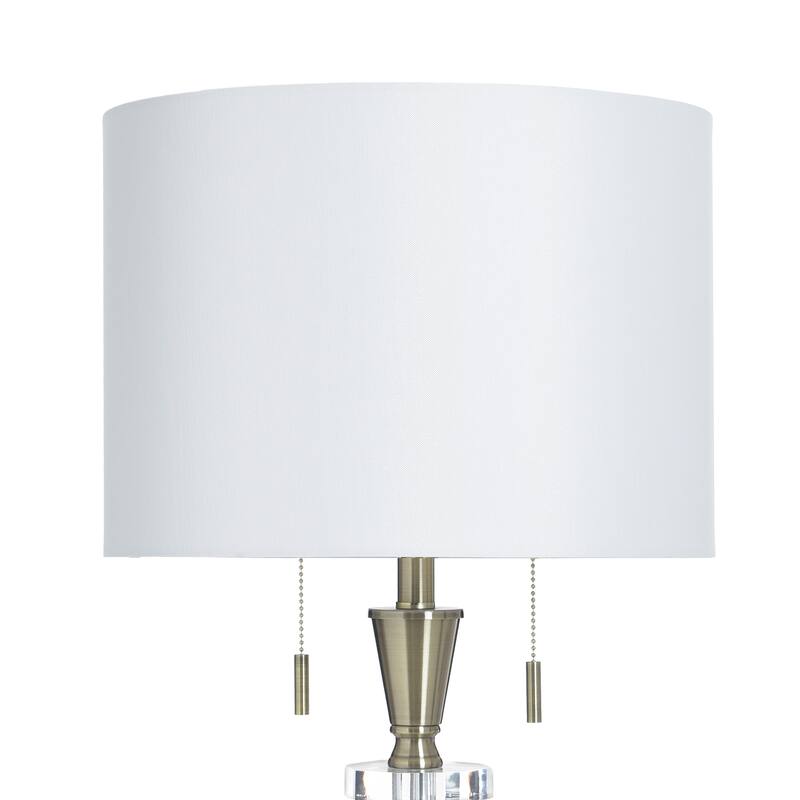 StyleCraft Steel Table Lamp - Larson Gold & Black - White Shade