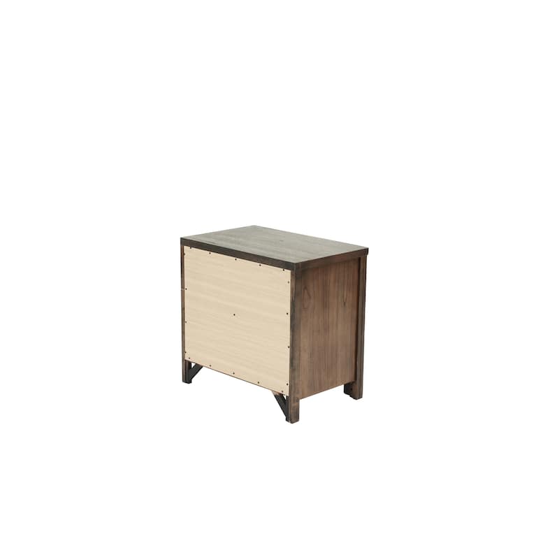 1pc Nightstand Wooden Bedside Table 2x Drawers Storage Bedroom Furniture