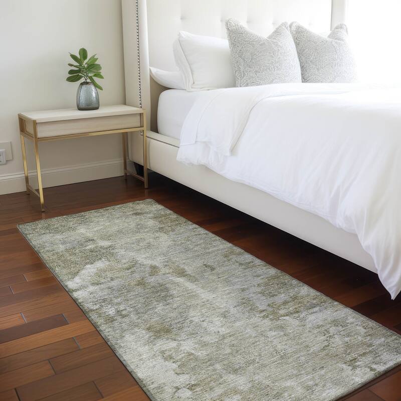 Machine Washable Indoor/ Outdoor Modern Ombre Chantille Rug
