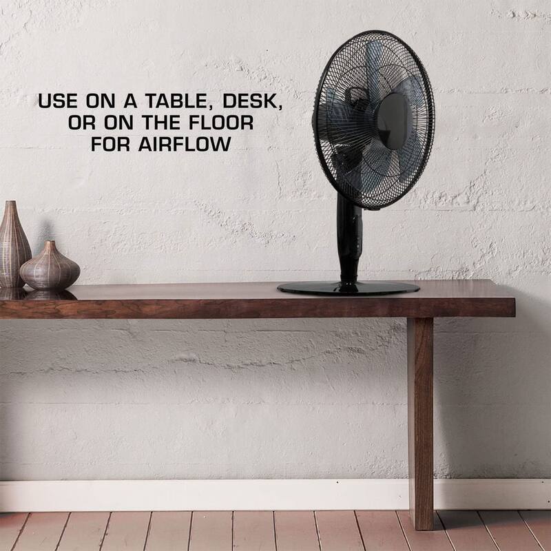 Hurricane 16 Inch Energy Efficient Adjustable Standing Fan w/12 Speed Settings - 15.22