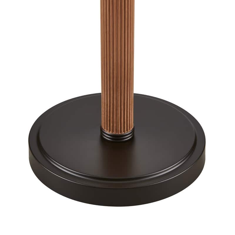 KAWOTI Traditional & Farmhouse Brown Accent Floor Lamp with Drum Shade - W16" x H63"