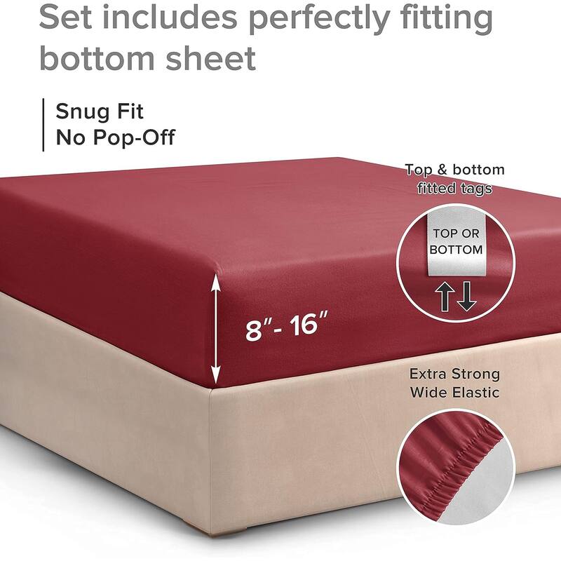 CGK Linens Microfiber 8" - 16" Deep Pocket Soft Fitted Sheet
