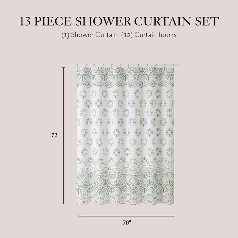 Jessica Simpson 13-Piece Shower Curtain and Hooks Set