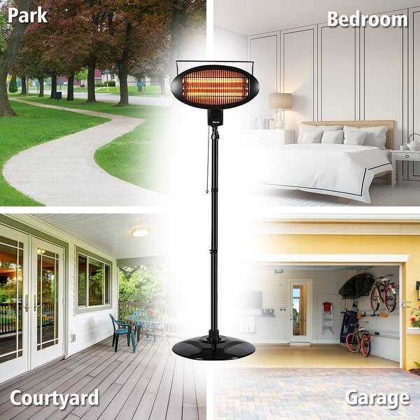 Shop Costway 1500w Electric Patio Heater Freestanding Warmer
