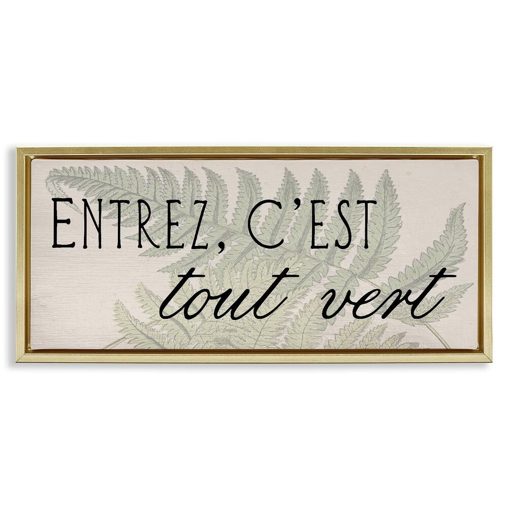 Stupell French It's All Green Framed Floater Canvas Wall Art Design By Lil' Rue