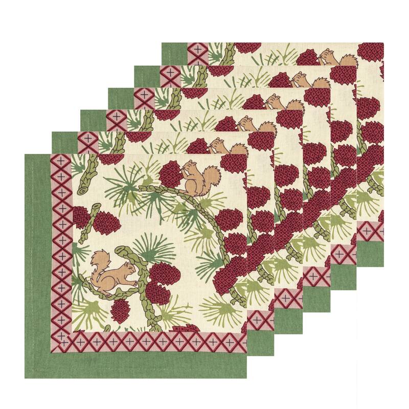 Couleur Nature Squirrel and Pinecone Napkins - Set of 6