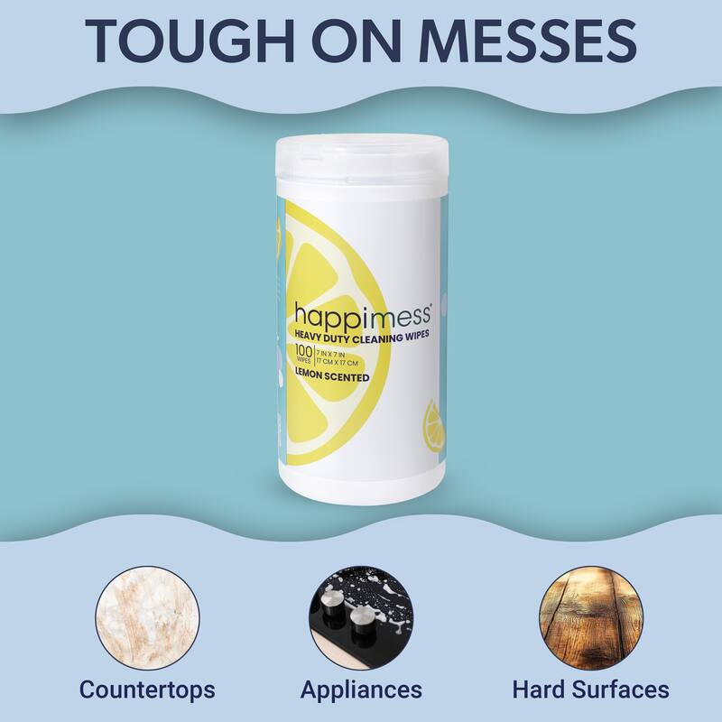 happimess, All Purpose Multi Surface Heavy Duty Cleaning Wipes Bleach Free