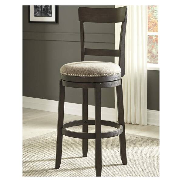 Shop Ashley Furniture Tall Wire Brushed Finish Uph Swivel Barstool