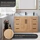 preview thumbnail 28 of 50, Anais 3Single Bathroom Vanity in Light Brown with Grain White Engineered Stone Countertop without Mirror