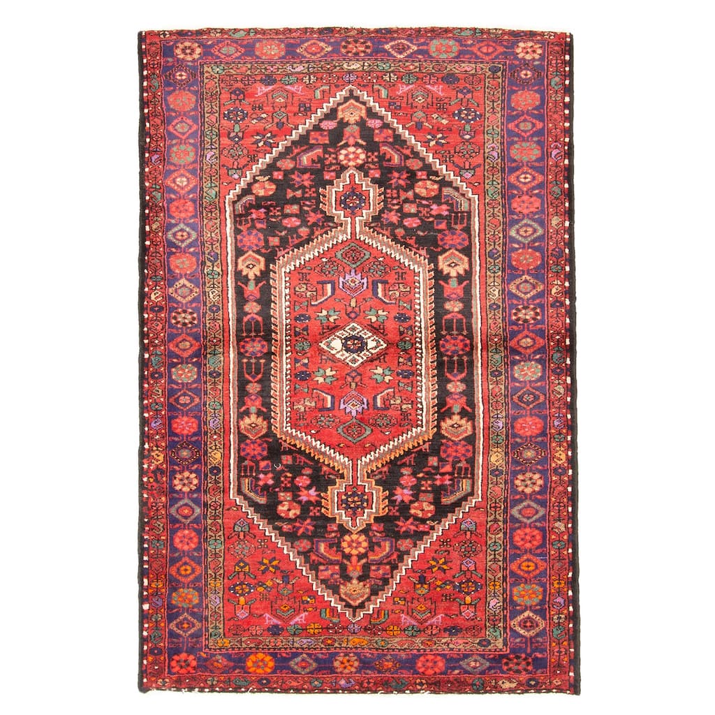 ECARPETGALLERY Hand-knotted Anadol Black Wool Rug - 4'4 x 6'8