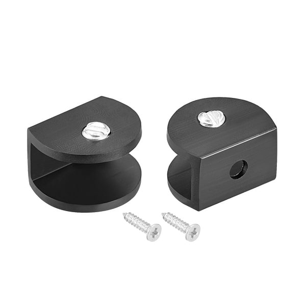 Glass Shelf Bracket Aluminum Alloy Semicircle Clip Holder for 68mm