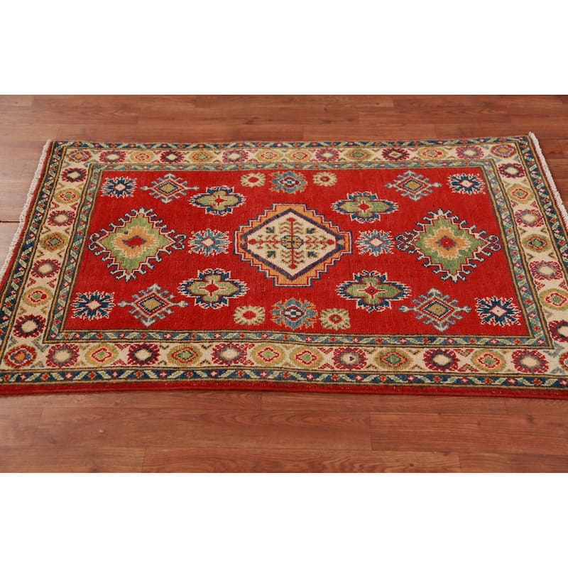 Traditional Kazak Oriental Foyer Rug Handmade Accent Wool Carpet - 2'9"x 4'0"