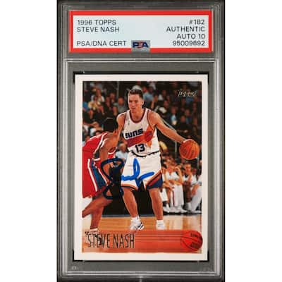 Steve Nash 1996 Topps Signed Rookie Card #182 Auto Graded PSA 10 95009692 - 8'6" x 11'6"