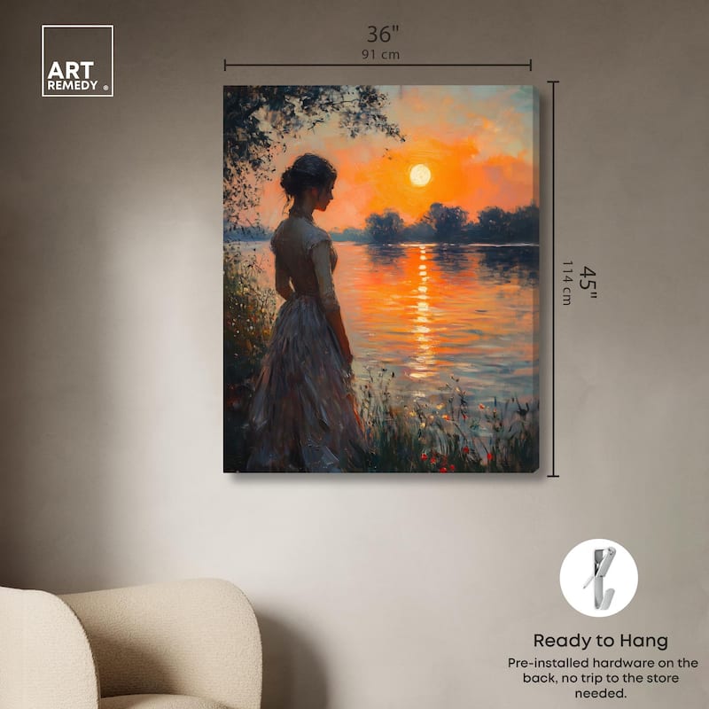 Sunset Pond Canvas by Art Remedy, Gallery Wrapped