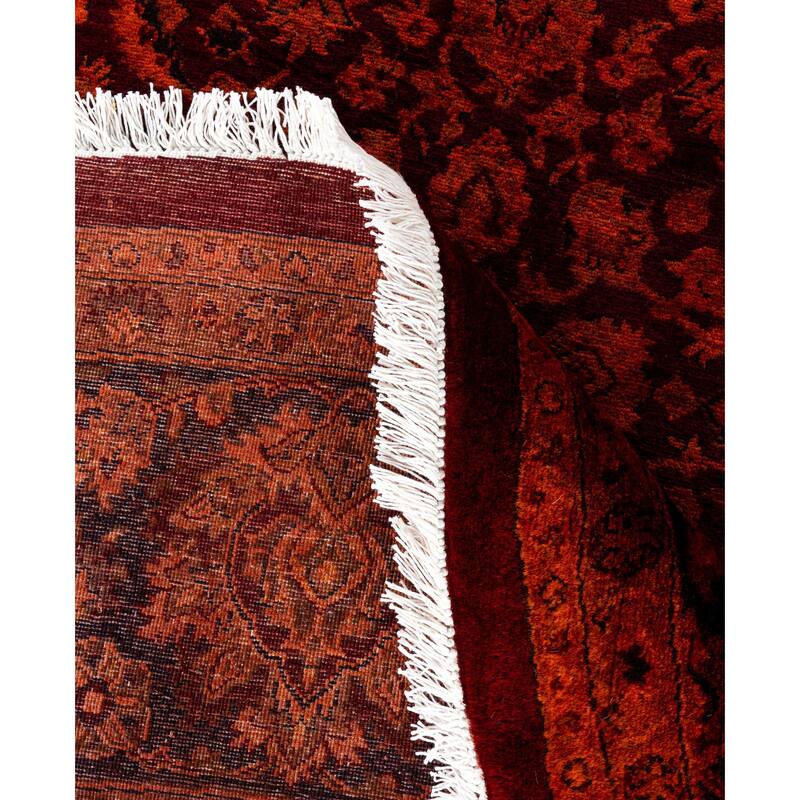 Overdyed One-of-a-Kind Hand-Knotted Area Rug - Orange - 8' 2" x 8' 2"