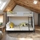 preview thumbnail 2 of 11, Metal Twin over Full Bunk Bed with Safety Guardrail,Noise-Free Design,Kids Bed Design