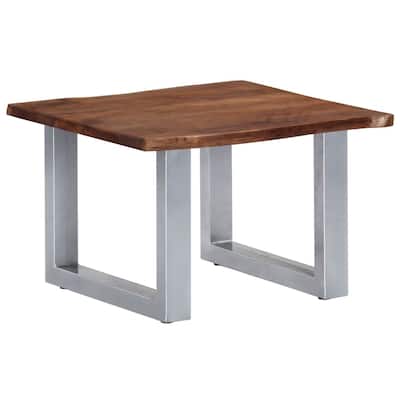 vidaXL Coffee Table Brown and silver - 23.6"x23.6"x15.7" (L x W x H)