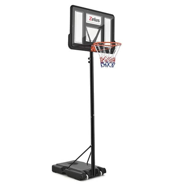 slide 2 of 6, Zelus 4.4-10 ft. Adjustable Heights Portable Outdoor Basketball Hoop