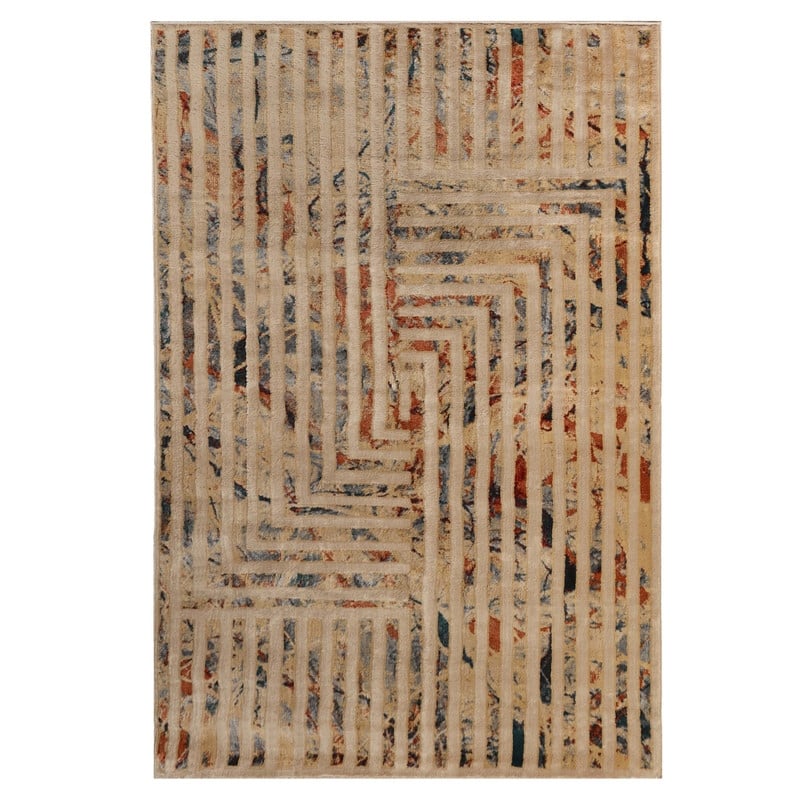 Superior Modern Geometric Lines Abstract Boho Runner or Area Rug
