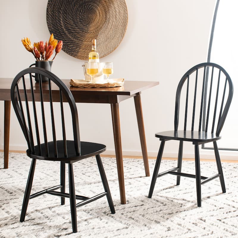 SAFAVIEH Delcie Spindle Oval Back Dining Chair (Set of 2) - 17.9" x 19.7" x 37" - 18Wx20Dx37H