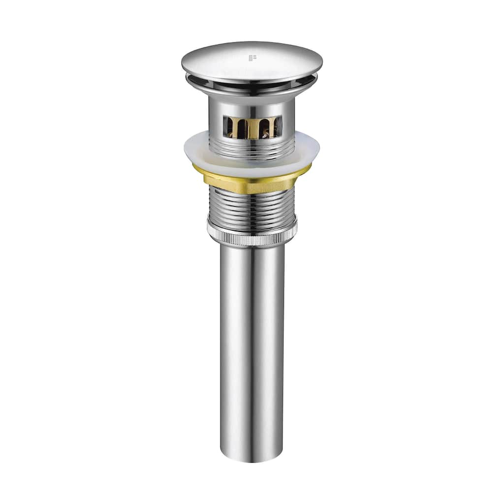 Fine Fixtures Pop Up Drain With Strainer Basket in Satin Nickel