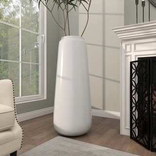 White Resin Tall Floor Decorative Vase - Bed Bath & Beyond - 38408966