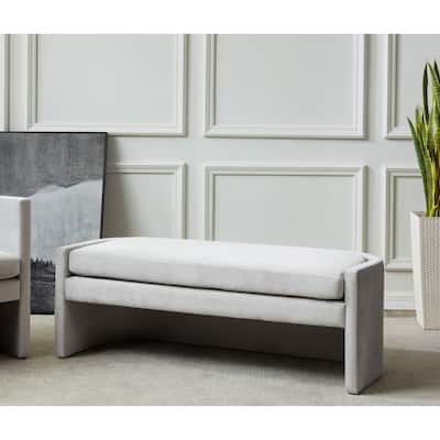 SAFAVIEH Couture Rosabeth Curved Bench - 55 IN W x 22 IN D x 20 IN H - 55 IN W x 22 IN D x 20 IN H