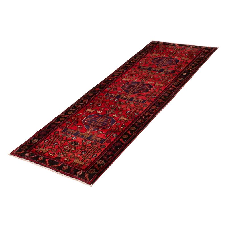 ECARPETGALLERY Hand-knotted Andelz Red Wool Rug - 3'7 x 9'10