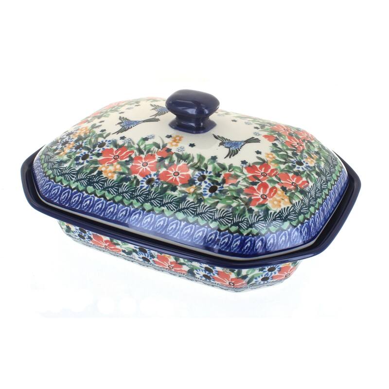 Blue Rose Polish Pottery 662 Ceramika Artystyczna Medium Covered Baker - Maria