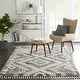 preview thumbnail 37 of 55, Nourison Scandinavian Shag Contemporary Tribal Area Rug 4' x 6' - Grey/Ivory
