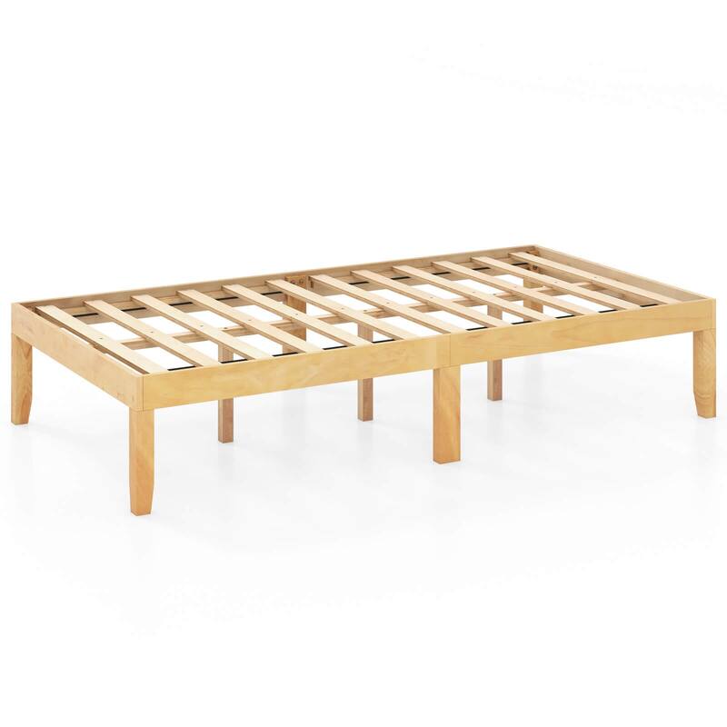 Costway Twin/Full/Queen Size Wooden Platform Bed Frame 14" with Rubber