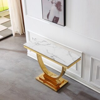 Printed Console Table Modern Rectangular Marble Printing Console Table - Bed Bath & Beyond ...