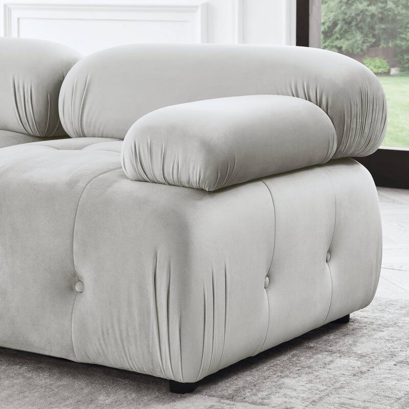 Modular Sectional Sofa L Shaped Couch with Reversible Ottoman