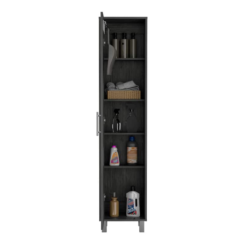 Laska 71" Tall 5-Shelves Storage Cabinet Broom Closet - N/A