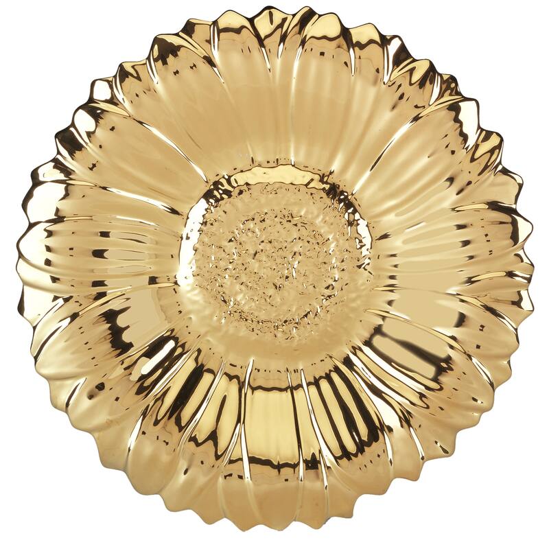 Certified International Gold Coast 3-D Sunflower Platter - 15.5" Diam x 1.75"