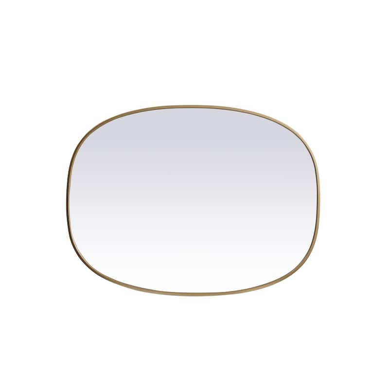 Indigo Home Metal Frame Oval Mirror 30x40 Inch